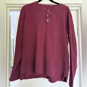Pact Set Maroon Waffle Henley Pajamas